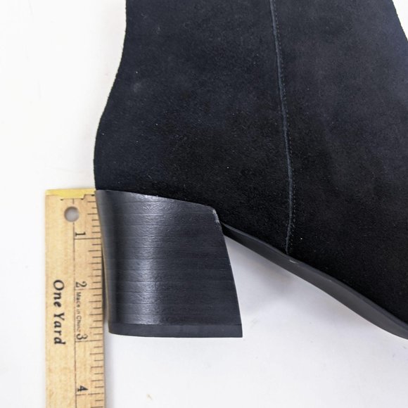 Kensie Lyden Suede Leather Ankle Booties 10 Black - Picture 5 of 10